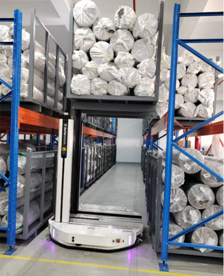 Aanpasbaar stoffenrolopsysteem met vorkheftruck of AGV-operatie voor middelgrote en kleine magazijnruimte