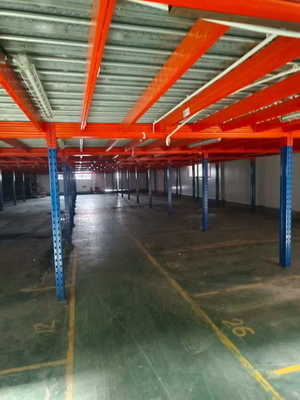 Zware/middeleeuwse multi-level staalplatform industriële mezzanine vloeren in blauwe en oranje kleur