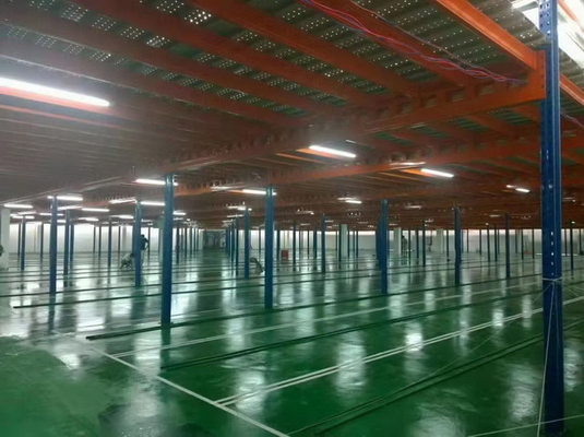 Zware/middeleeuwse multi-level staalplatform industriële mezzanine vloeren in blauwe en oranje kleur